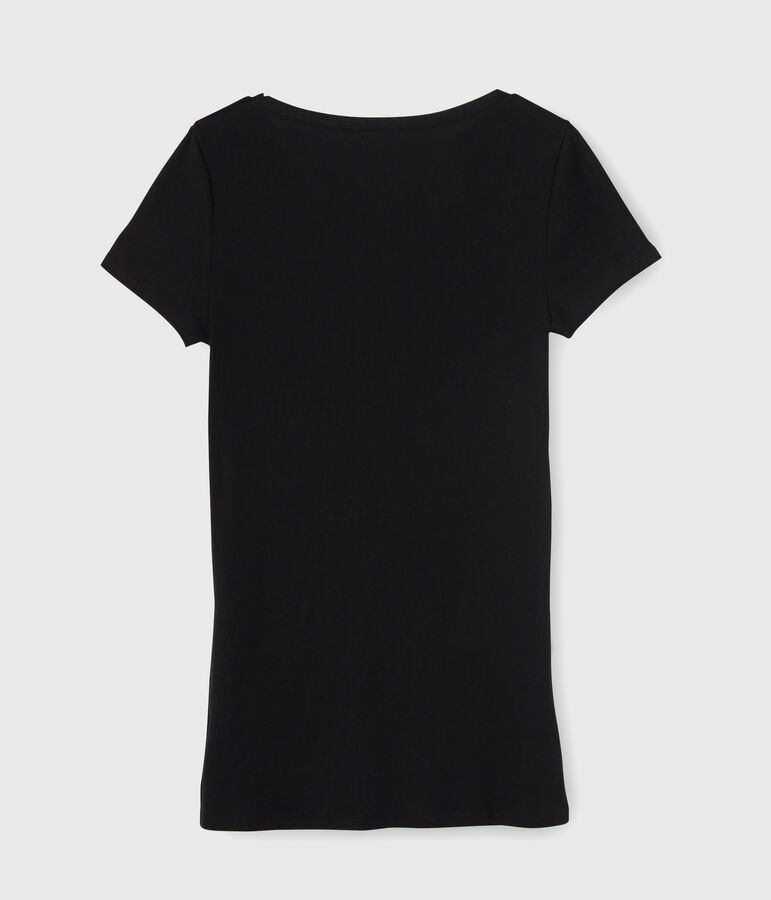 Tee-shirt L'ICONIQUE col V en coton Femme noir NOIR