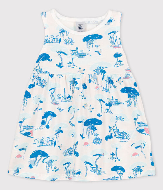 Robe imprimée sans manches en jersey bébé fille blanc MARSHMALLOW/blanc MULTICO