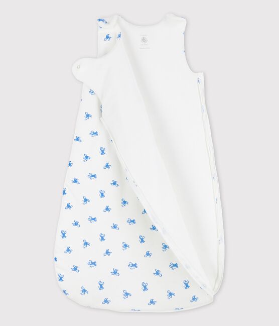 Gigoteuse bébé en coton biologique blanc MARSHMALLOW/bleu BRASIER