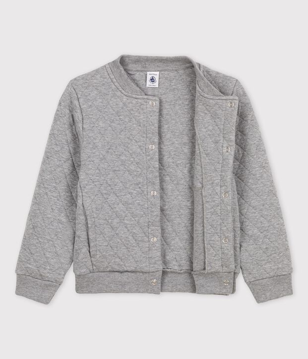 Cardigan en tubique matelass&eacute; enfant gar&ccedil;on gris