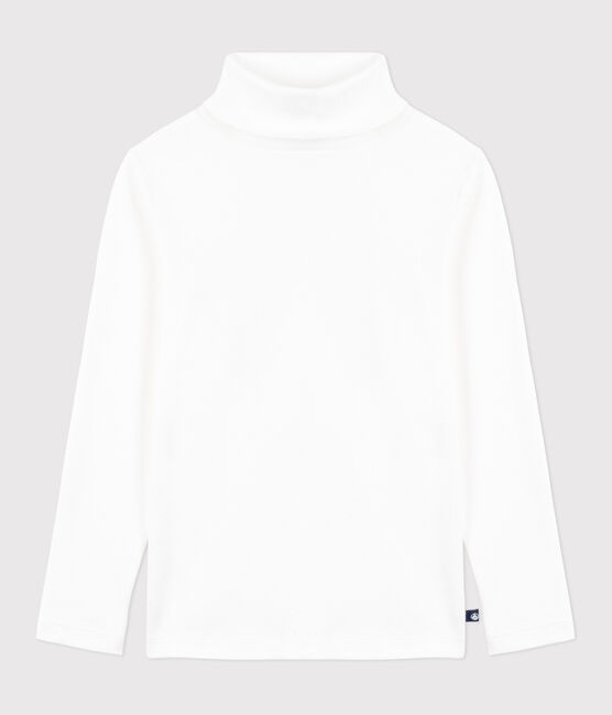Tee-shirt l'Iconique Col roulé en coton femme blanc ECUME