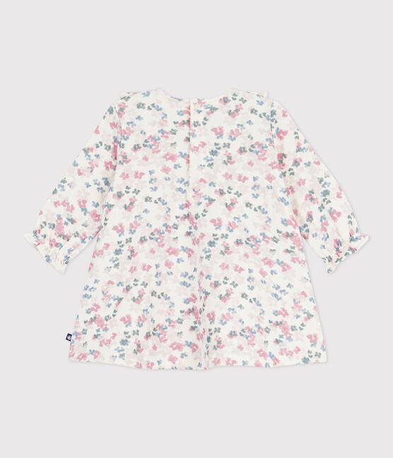 Robe bébé en coton manches longues imprimée fleurs MILK/ MULTICO