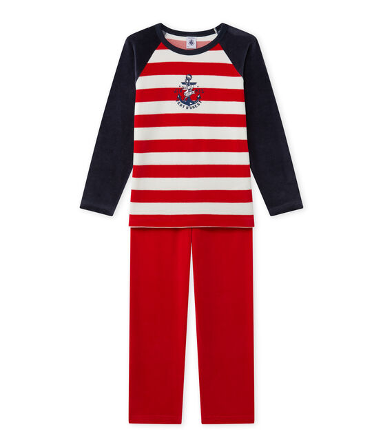 Pyjama garçon à motif ancre bleu SMOKING/rouge FROUFROU/ LAIT