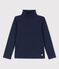 Sous-pull en coton fille bleu SMOKING