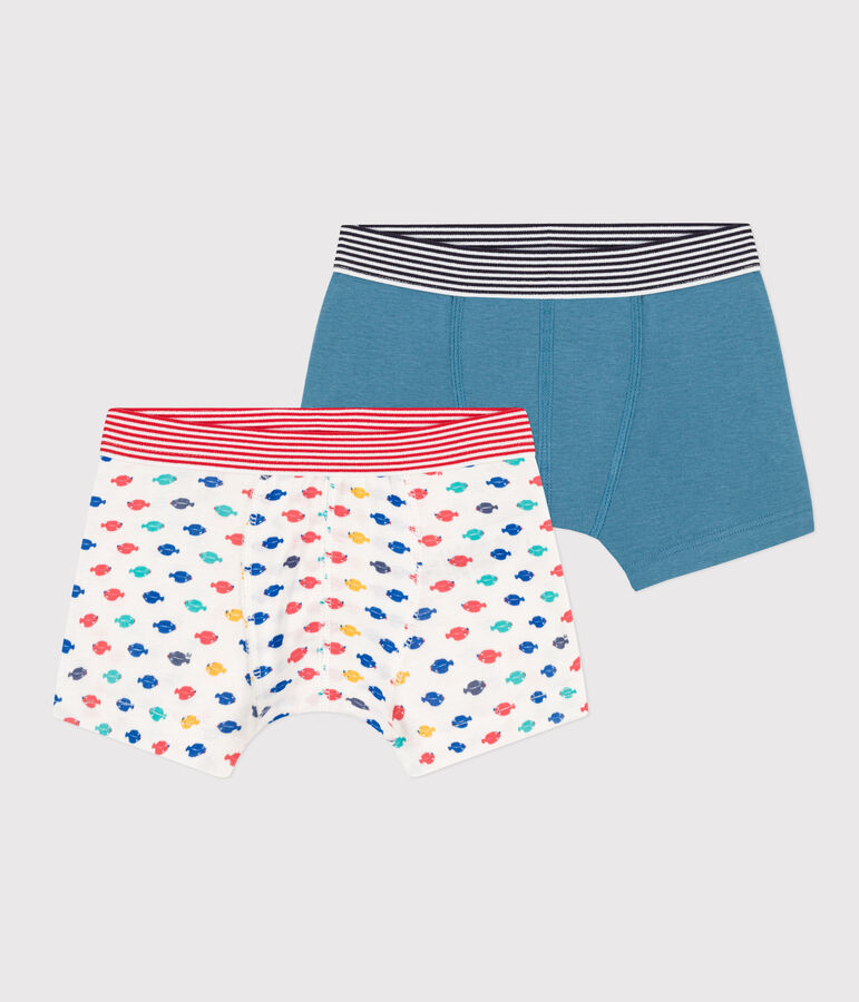 Lot de 2 boxers animaux marins en coton petit gar&ccedil;on multicouleur