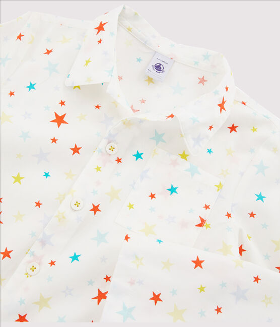 Pyjama petit garçon en twill blanc MARSHMALLOW/blanc MULTICO