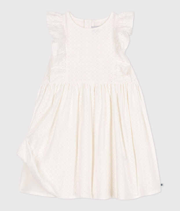 Robe sans manche enfant en coton blanc