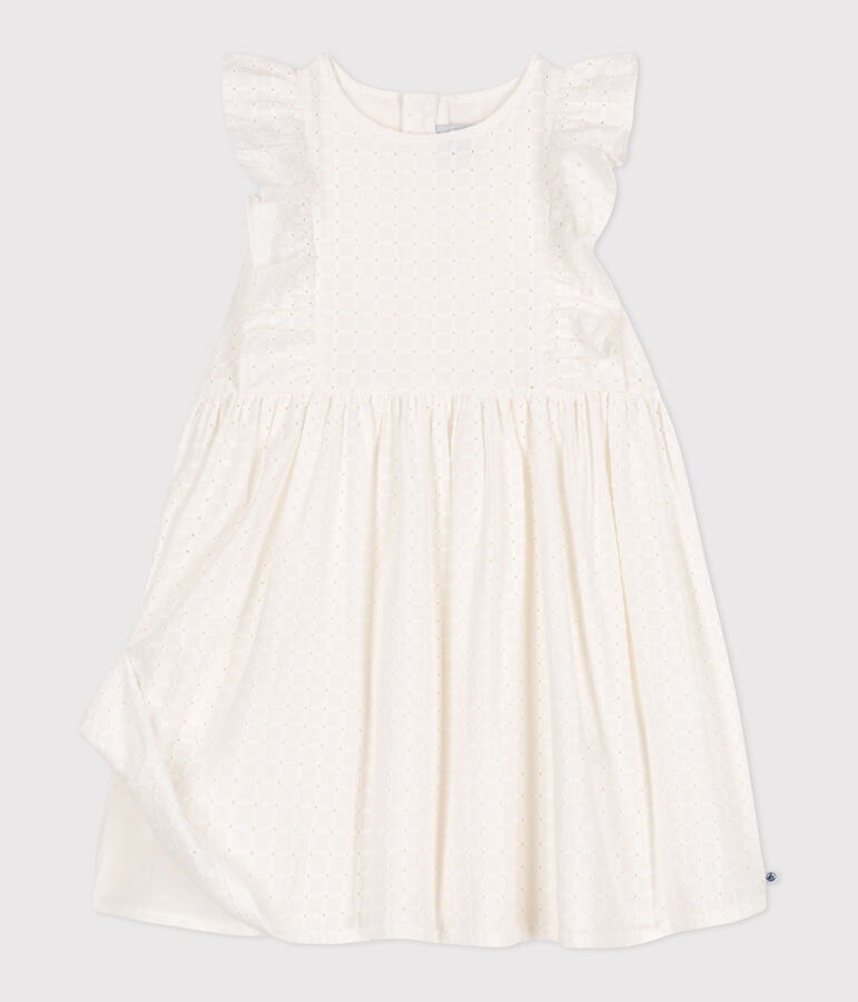 Robe sans manche enfant en coton blanc MARSHMALLOW