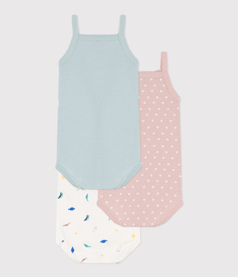 Lot de 3 bodies bretelles animaux marins en coton variante 1