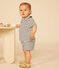 Blouse manches courtes en jersey bébé blanc AVALANCHE/bleu SMOKING