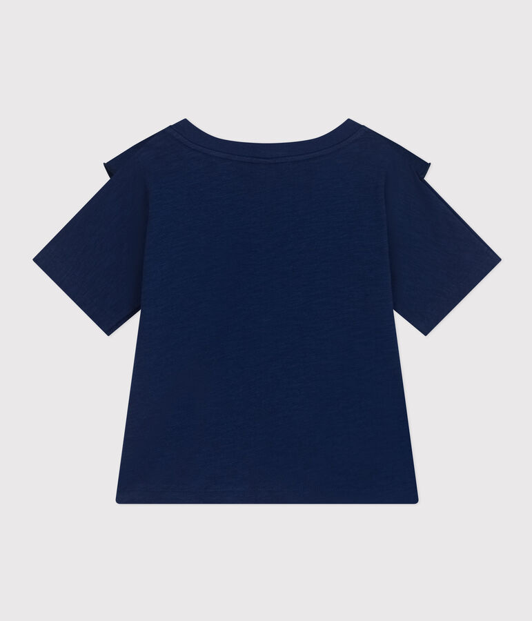 Tee-shirt en jersey flamm&eacute; enfant fille bleu MEDIEVAL