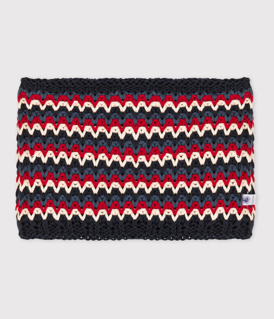 Snood enfant garçon-fille bleu SMOKING/blanc MULTICO