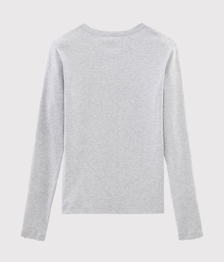 Tee shirt manches longues iconique femme gris