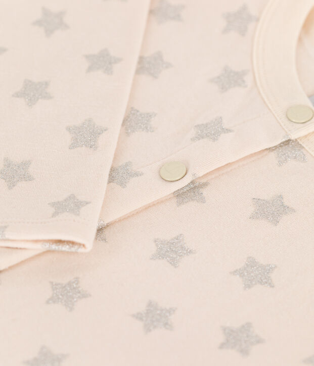 Cardigan en tubique imprim&eacute; enfant fille &eacute;cru/gris