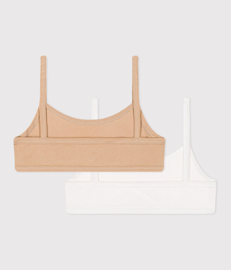 Lot de 2 brassi&egrave;res en coton enfant multicouleur