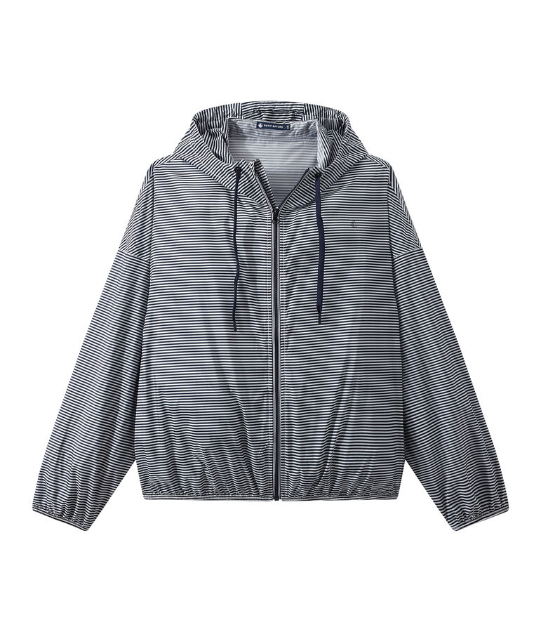 Coupe-vent court mixte bleu/blanc