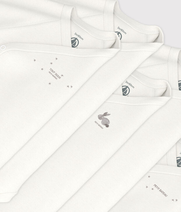 Lot de 5 bodies crois&eacute;s manches longues en coton multicouleur