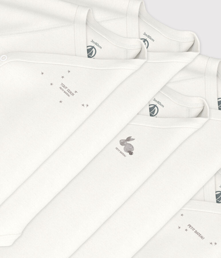 Lot de 5 bodies crois&eacute;s manches longues en coton variante 1