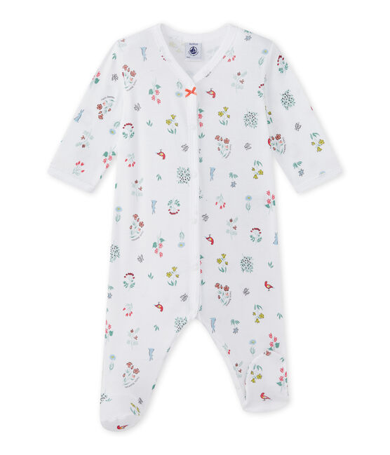 Dors bien bébé fille imprimé blanc ECUME/blanc MULTICO