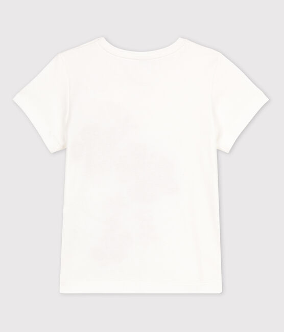 T-shirt manches courtes en coton enfant fille blanc MARSHMALLOW