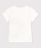 T-shirt manches courtes en coton enfant fille blanc MARSHMALLOW