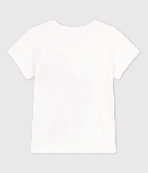 T-shirt manches courtes en coton enfant fille blanc