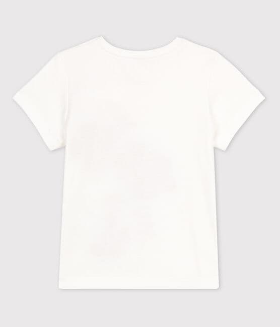 T-shirt manches courtes en coton enfant fille blanc MARSHMALLOW