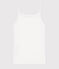 Chemise à bretelles en coton femme blanc ECUME