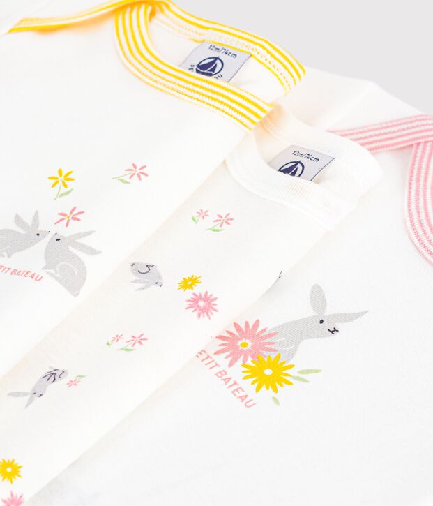 Lot de 3 bodies manches courtes en coton multicouleur
