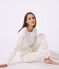 Pyjama femme en coton et élasthanne imprimé cœurs blanc MARSHMALLOW/blanc MULTICO