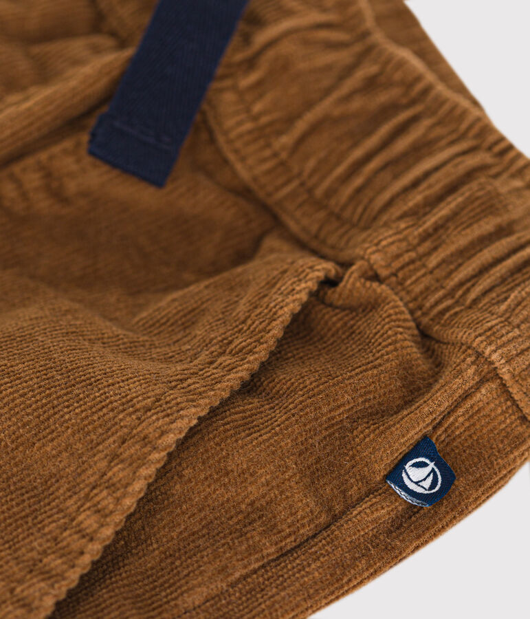 Pantalon droit en velours enfant gar&ccedil;on marron CUIVRE