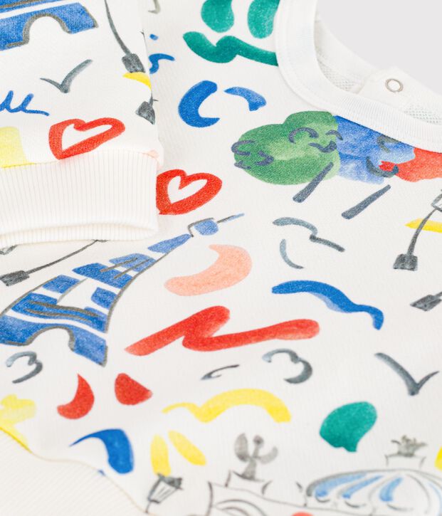 Sweatshirt b&eacute;b&eacute; en coton imprim&eacute; Op&eacute;ra de Paris blanc/multicouleur