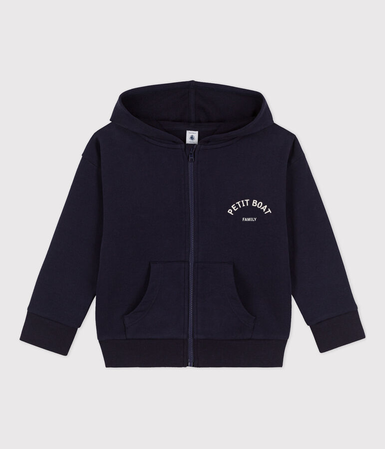 Sweatshirt zipp&eacute; Petit Boat &agrave; capuche enfant fille / gar&ccedil;on bleu SMOKING