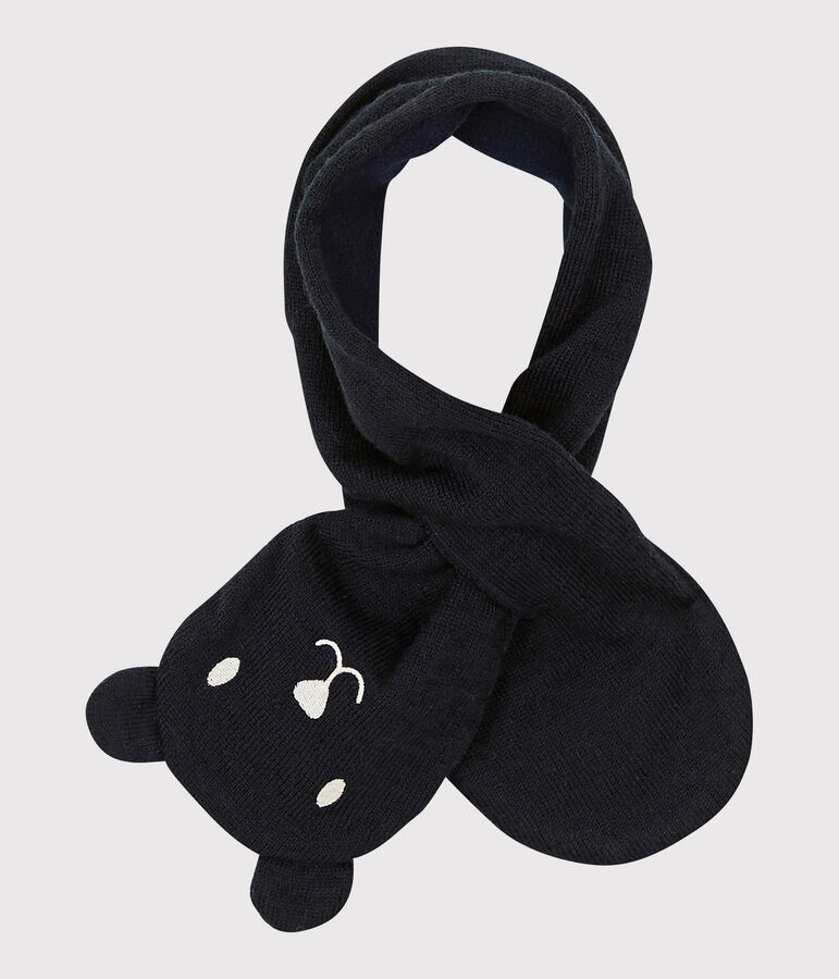 Echarpe b&eacute;b&eacute; doubl&eacute;e micropolaire bleu SMOKING