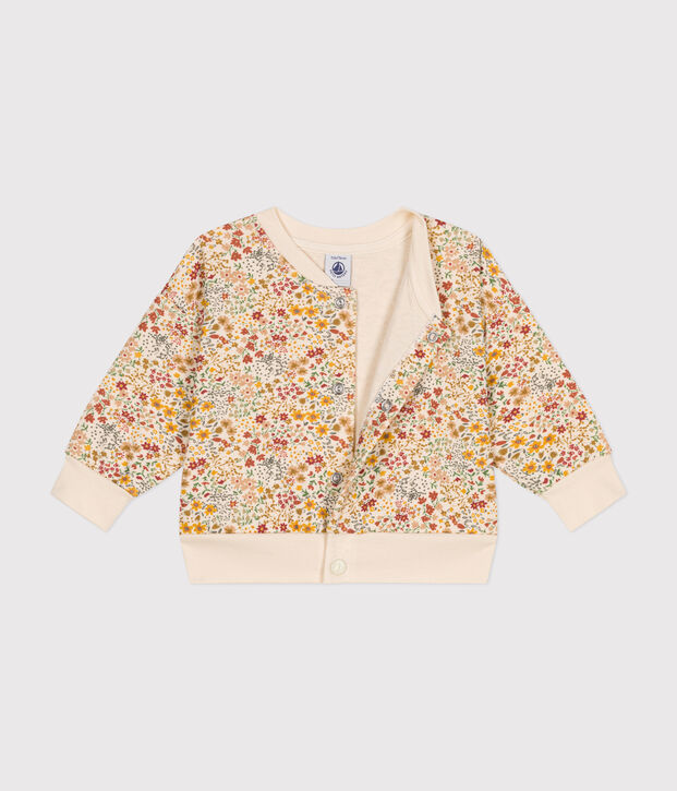 Cardigan en tubique matelass&eacute; b&eacute;b&eacute; &eacute;cru/multicouleur