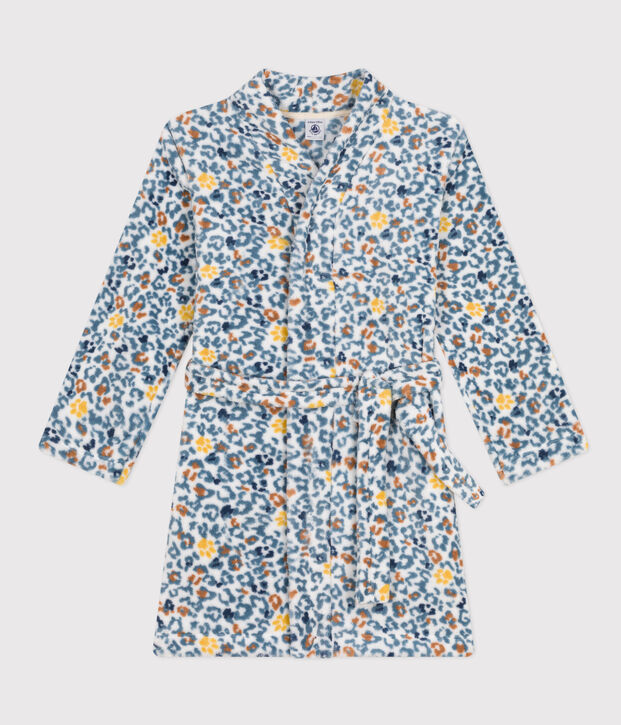 Robe de chambre en polaire enfant blanc/bleu/multicouleur
