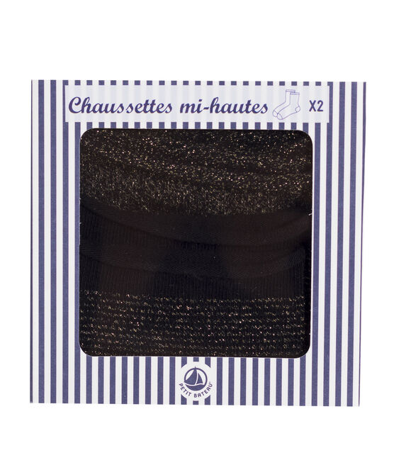 Lot chaussettes mi-hautes femme noir NOIR/jaune OR