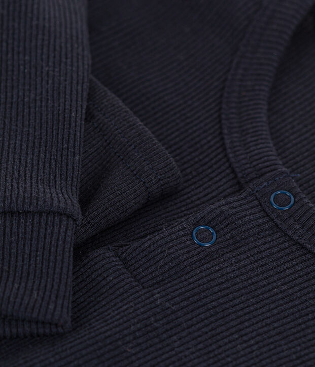 Pyjama uni en coton et lyocell enfant bleu