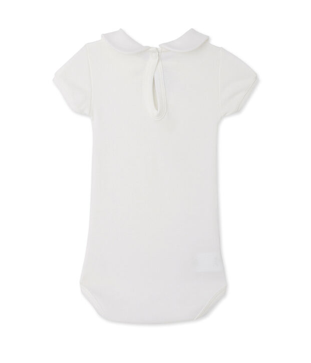 Body b&eacute;b&eacute; fille &agrave; col blanc Lait