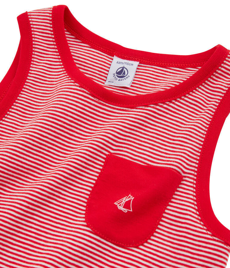 Debardeur enfant garcon rouge PEPS/blanc MARSHMALLOW