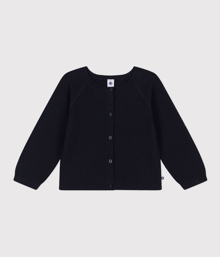 Cardigan en coton enfant fille bleu SMOKING