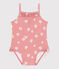 Maillot de bain bébé une pièce à volants, imprimé fleuri rose CHARME/blanc MARSHMALLOW