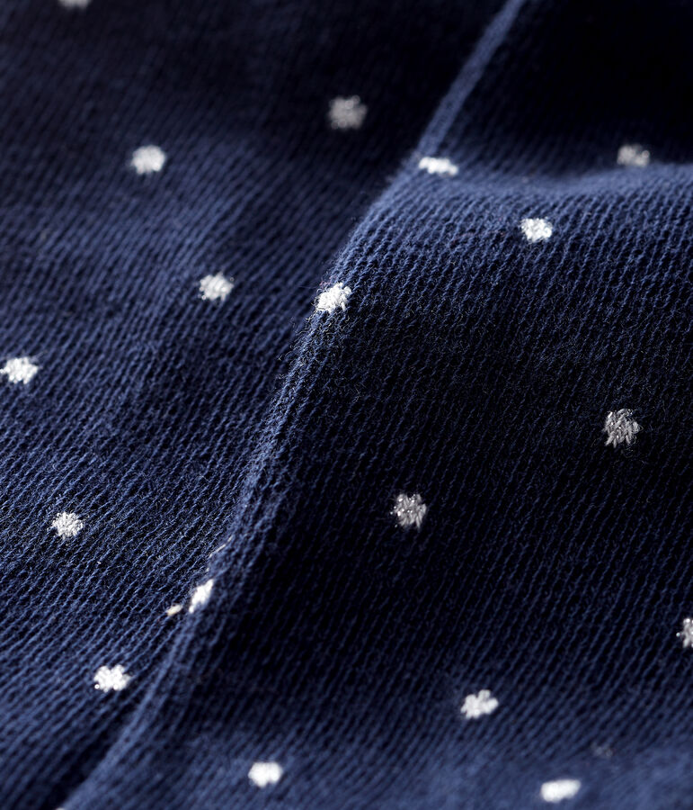 Collant &agrave; pois b&eacute;b&eacute; fille bleu/gris