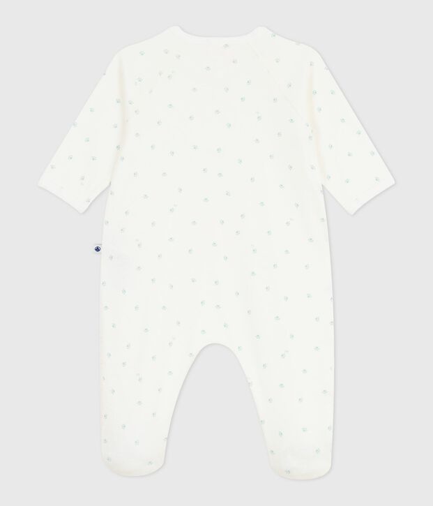 Pyjama b&eacute;b&eacute; en coton imprim&eacute; blanc/bleu