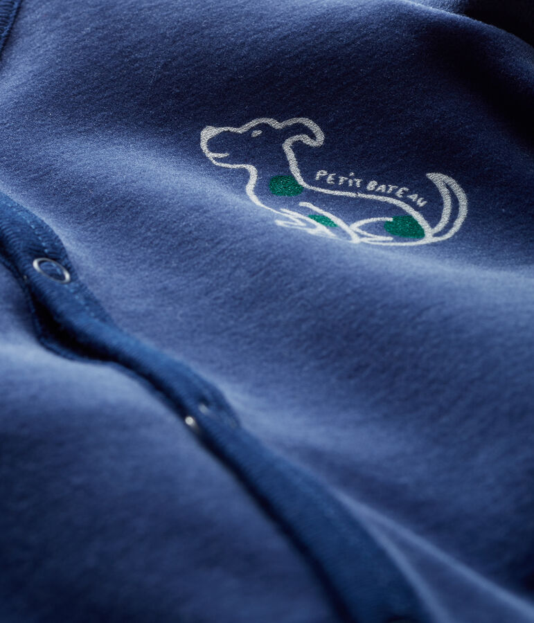 Dors bien b&eacute;b&eacute; gar&ccedil;on en velours bleu