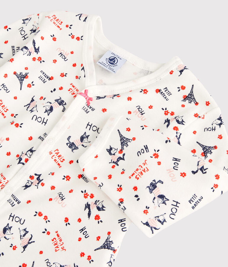 Dors-bien b&eacute;b&eacute; Paris en coton biologique blanc MARSHMALLOW/blanc MULTICO