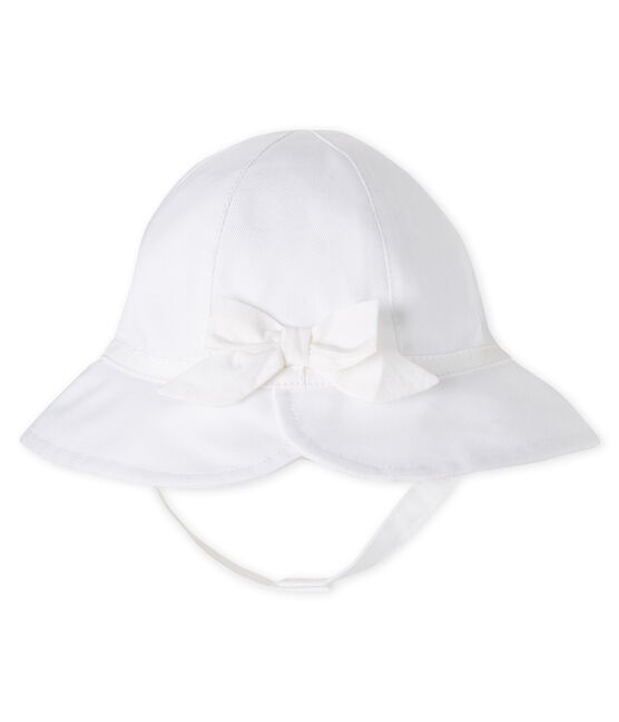 Capeline en twill bébé fille blanc MARSHMALLOW