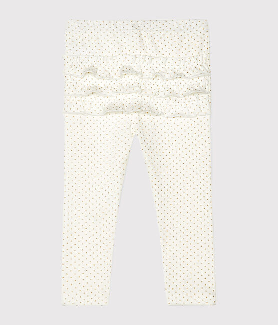 Legging imprimé bébé fille blanc MARSHMALLOW/jaune OR