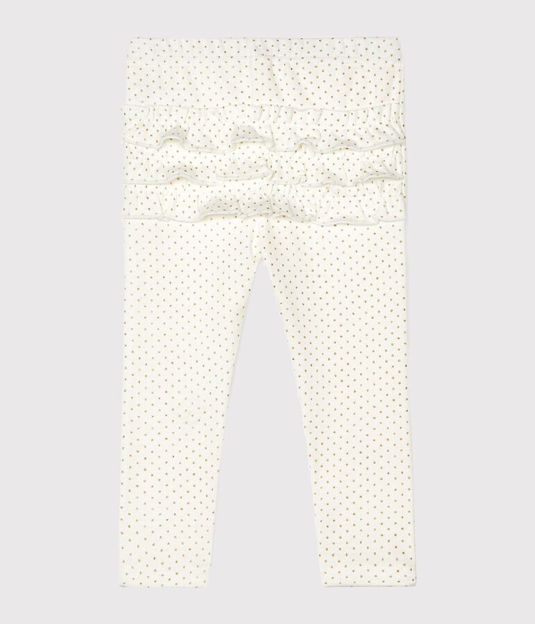 Legging imprim&eacute; b&eacute;b&eacute; fille blanc/jaune