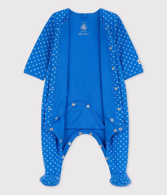 Bodyjama bébé en coton biologique bleu BRASIER/gris MARSHMALLOW